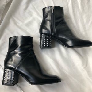 Black studded booties